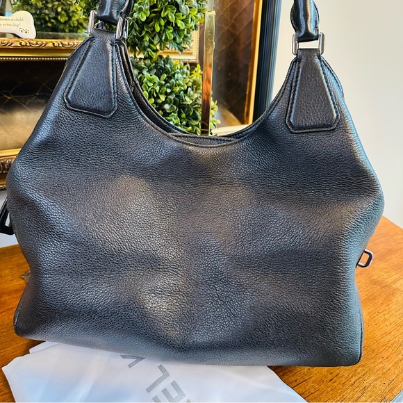 MICHAEL KORS CAMILLE LARGE BLACK PEBBLED LEATHER HOBO LOCK HANDBAG GREAT PURSE - Picture 5 of 12